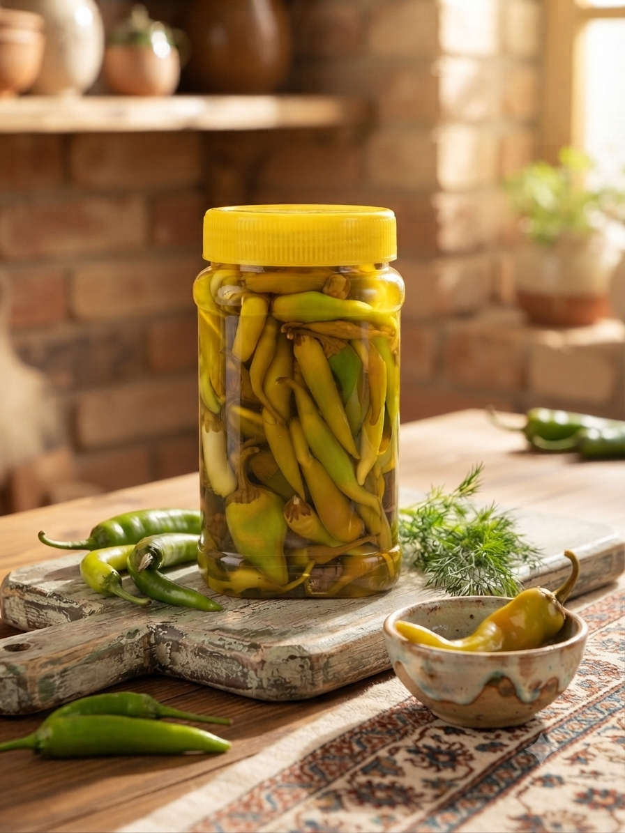 ترشی فلفل تند خانگی 700 گرمی