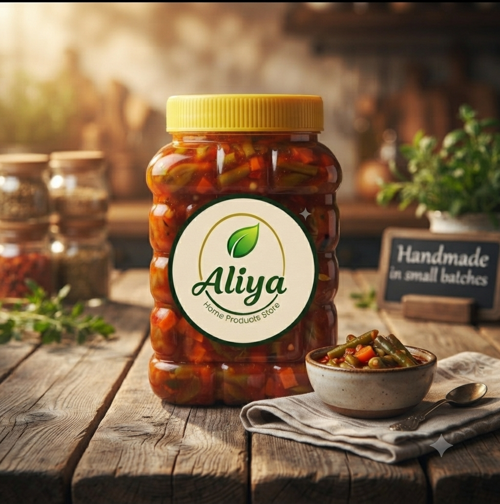 ترشی لوبیا سبز خانگی 1400 گرمی