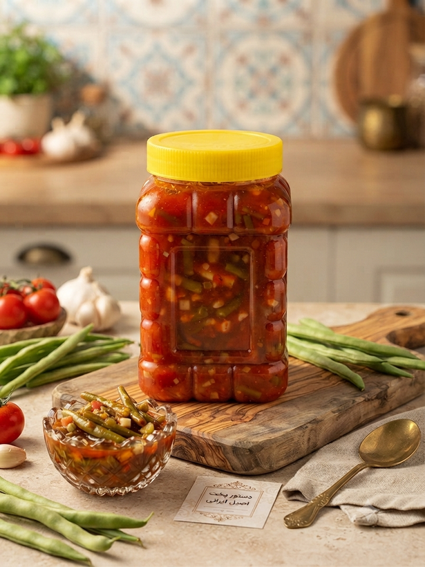 ترشی لوبیا سبز خانگی 1400 گرمی